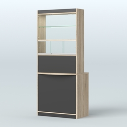 Витрина-прилавок Аптека №3, Дуб Сонома + Черный