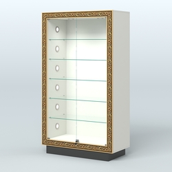 Низкая витрина с декором и замком НБА-505С, Белый и Черный