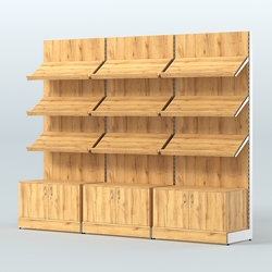 Стеллаж для хлеба и выпечки трехсекционный Феникс №1, Дуб Золотистый