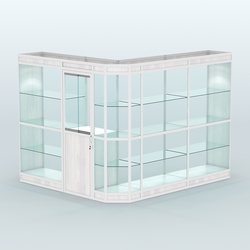 Павильон из профиля угловой №3в (5,5 кв.м), Ясень Анкор светлый