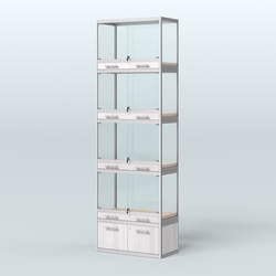 Витрина большая для продажи средних млекопитающих в зоомагазин серии КУНЬИ-04, Ясень Анкор светлый