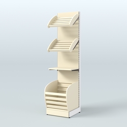 Стеллаж для хлеба и выпечки с нижней корзиной - накопителем Феникс №14К, Крем Вайс