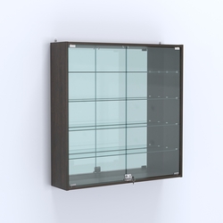 Витрина настенная №204-2А зеркальная, Дуб Венге