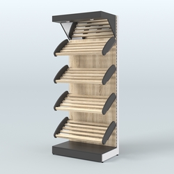 Стеллаж для хлеба и выпечки с полками - корзинами и фризом Феникс №10Ф, Черный + Дуб Сонома