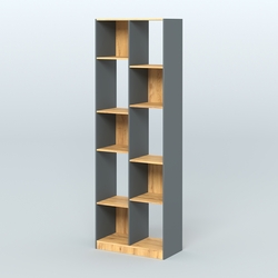 Стеллаж из ДСП серии ЛОФТ №8-1, Темно-Серый  + Дуб Золотистый