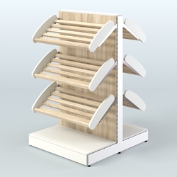 Стеллаж для хлеба и выпечки островной низкий СХОН-01, Белый + Дуб Сонома