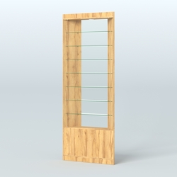 Высокая витрина серии Эконом №305 внешний угол (без дверей), Дуб Золотистый