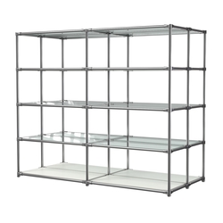 Хромированное вешало ПЛАТФОРМА №4-1 с полками стекло 6мм, Белый