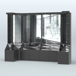 Павильон со стеклянными полками серии Эталон №4, Черный