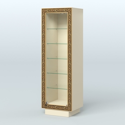 Низкая прямоугольная витрина с декором НБА-501, Крем Вайс