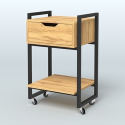 Тумба мобильная с ящиком и полкой Европа, цвет денвер светлый + белый, Дуб Золотистый