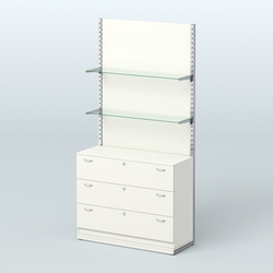 Система ЭЛЕГАНТ №9 с ДСП и тумбой T13 (1200 мм), Белый