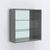Витрина настенная №201-2Г открытая с зеркалом Темно-Серый
