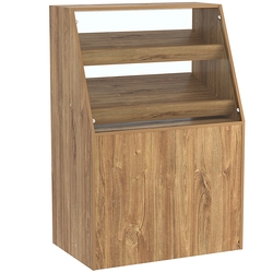 Торговый прилавок для выпечки с двумя наклонными полками серии BAKERY №1 , Дуб канзас коричневый Н1113 ST10