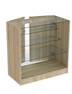 Прилавок из ДСП серии Тандем №4-900 с тремя полками и дверками, Дуб сонома