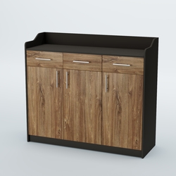 Стойка официанта "Бармен" №8, Черный + Дуб Канзас Коричневый