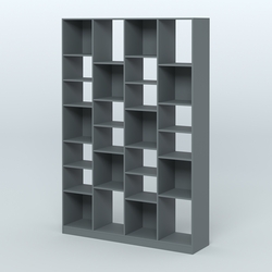 Стеллаж из ДСП серии ЛОФТ №11-2 с полками ДСП, Темно-Серый