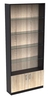 Стеллаж с 4-мя стеклянными полками 250x900 мм серии UP-4 №11 (З/C - ДВП) Дуб Сонома