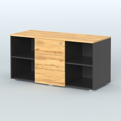 Тумба сервисная Некста, цвет вяз + белый, Черный и Дуб Золотистый U1148