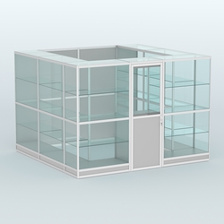 Павильон из профиля пристенный №9г (6,75 кв. м), Серый