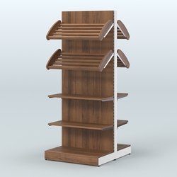 Высокий обзорный островной стеллаж для хлеба и выпечки СХОВ-05, Орех