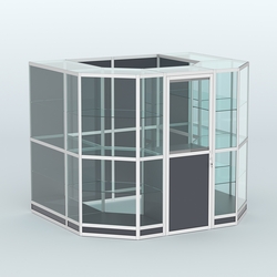 Павильон из профиля пристенный №7г (4,32 кв. м), Антрацит