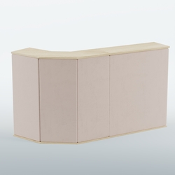 Ресепшен Г-образный БАРХАТ СЕРЫЙ ПЕРЛАМУТР №1 (ровная поверхность), Дуб сонома + 02 Beige