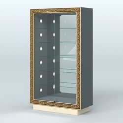 Низкая торговая витрина с декором НБА-507С, Темно-серый и Крем Вайс U2601-U2236