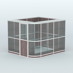 Павильон из профиля угловой №5г (5,5 кв.м), Ясень Анкор темный