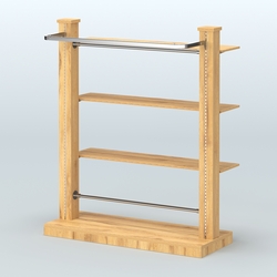 Островная система с перфорацией и тремя полками из ДСП №11, Дуб Золотистый