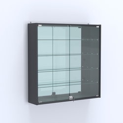 Витрина настенная №204-2А зеркальная, Антрацит