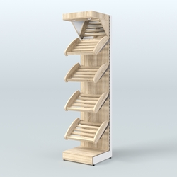 Стеллаж для хлеба и выпечки с полками - корзинами и фризом Феникс №5Ф, Дуб сонома