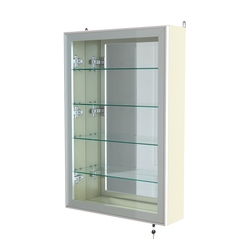 Витрина настенная №2-2А высокая с зеркалом серии Collecto, Крем Вайс