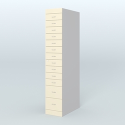 Рецептурный шкаф для аптек METACASE №1 глубиной 800 мм (13 ящиков), Серый + Крем Вайс