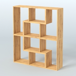 Торговый стеллаж Лофт №2 средний четырех- модульный, Дуб Золотистый