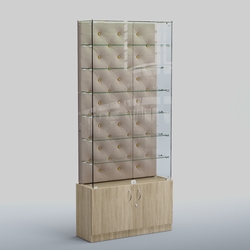 Высокая стеклянная витрина КАПИТОНЕ №33, Дуб сонома + 02 Beige