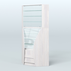 Витрина внутренний угол БРИЗ №4, Ясень Анкор светлый