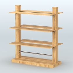 Островная система с перфорацией и двусторонними полками из ДСП №20, Дуб Золотистый