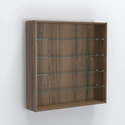 Витрина настенная №204-1Г открытая с прозрачными полками, Орех