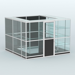 Павильон из профиля пристенный №9г (6,75 кв. м), Черный