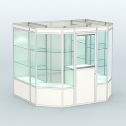 Павильон из профиля пристенный №7а (4,32 кв. м), Белый