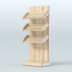 Стеллаж для хлеба и выпечки с тремя наклонными полками СХНП-01, Дуб Сонома