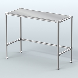 Стол большой D-43 с полкой зеркало 4мм, Черный