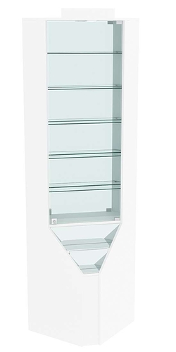 Витрина серии Эталон угловая №3-3 (Внутренний угол, задняя стенка - зеркало), Белый