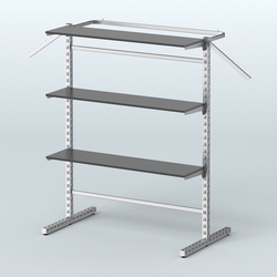 Система ЭЛЕГАНТ островная с полками ДСП №13в, Черный