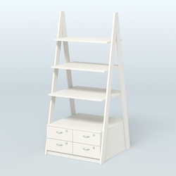 Торговая двусторонняя стойка ЛОФТ №4-950 с узкими выдвижными ящиками, Белый