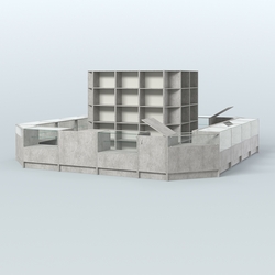 Торговый Островок "Эконом" №1-1 (25, 1 кв.м), Метрополитан Грей + Белый