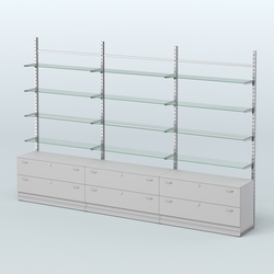 Система ЭЛЕГАНТ пристенная без ДСП №8 с тумбами Т-12 (3600 мм), Серый