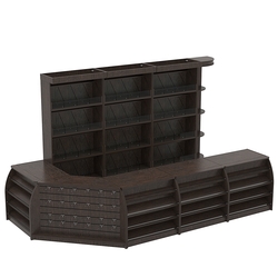 Комплект кассовой зоны со стеллажами под конфеты и орехи большой №3, Дуб Венге