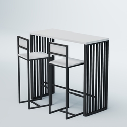 Комплект барный стол "Кофе-брейк" №7 и стулья, Белый